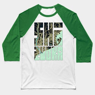 Shizuoka, Japan City Map Typography - Summer Baseball T-Shirt